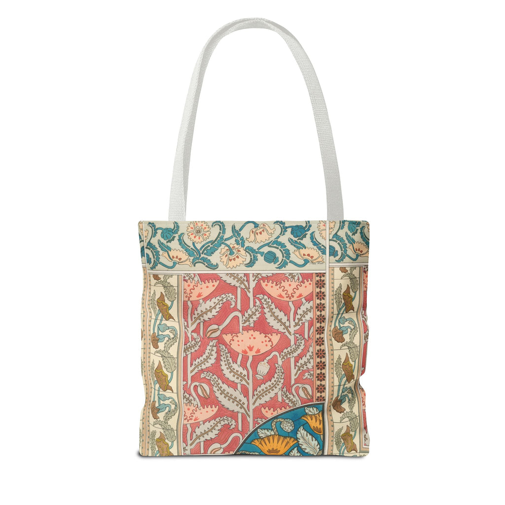 Deco Poppies Tote Bag (3 sizes, 5 handle colors to choose from)