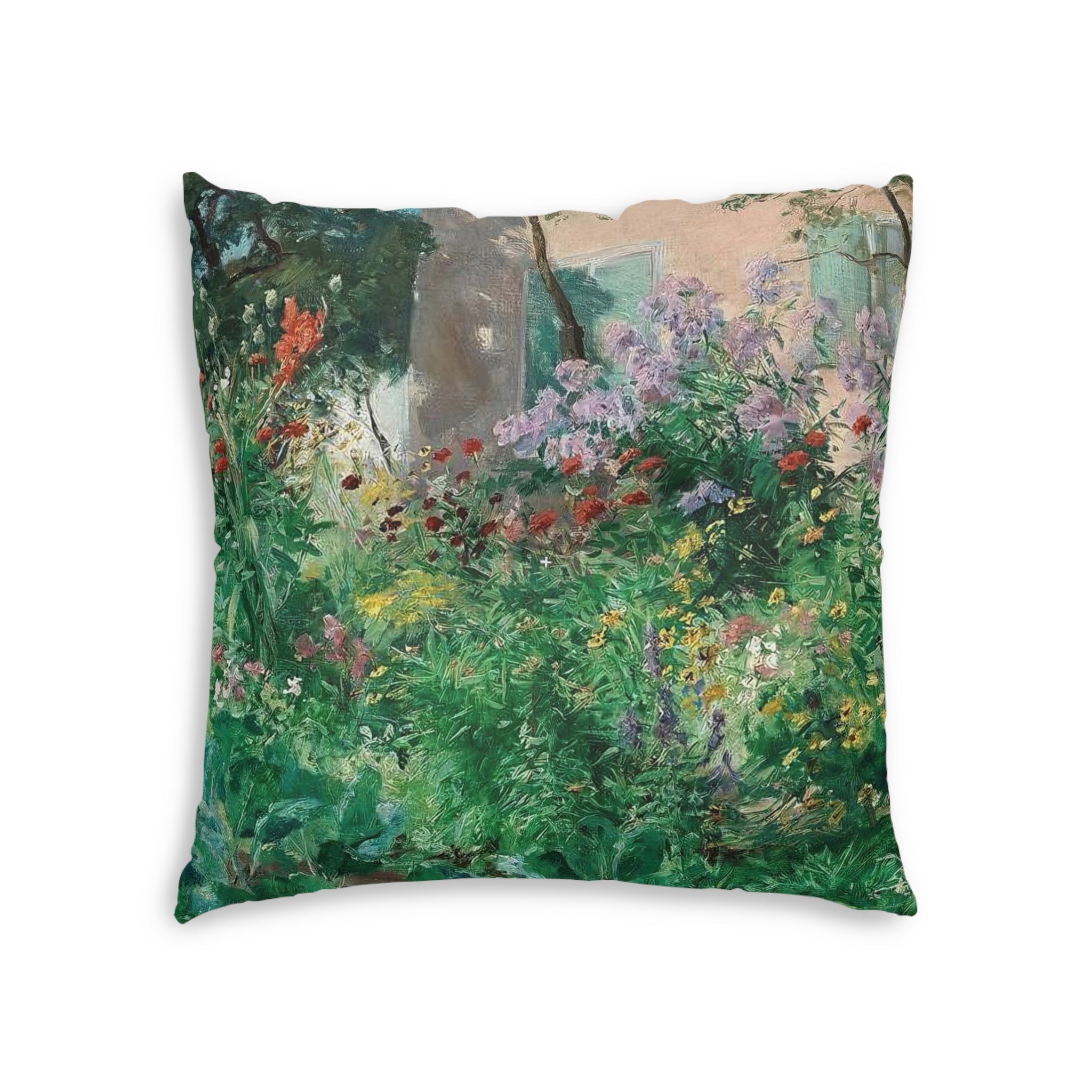 Garden and French House w Shutters Tufted Floor Pillow, Square (2 sizes)