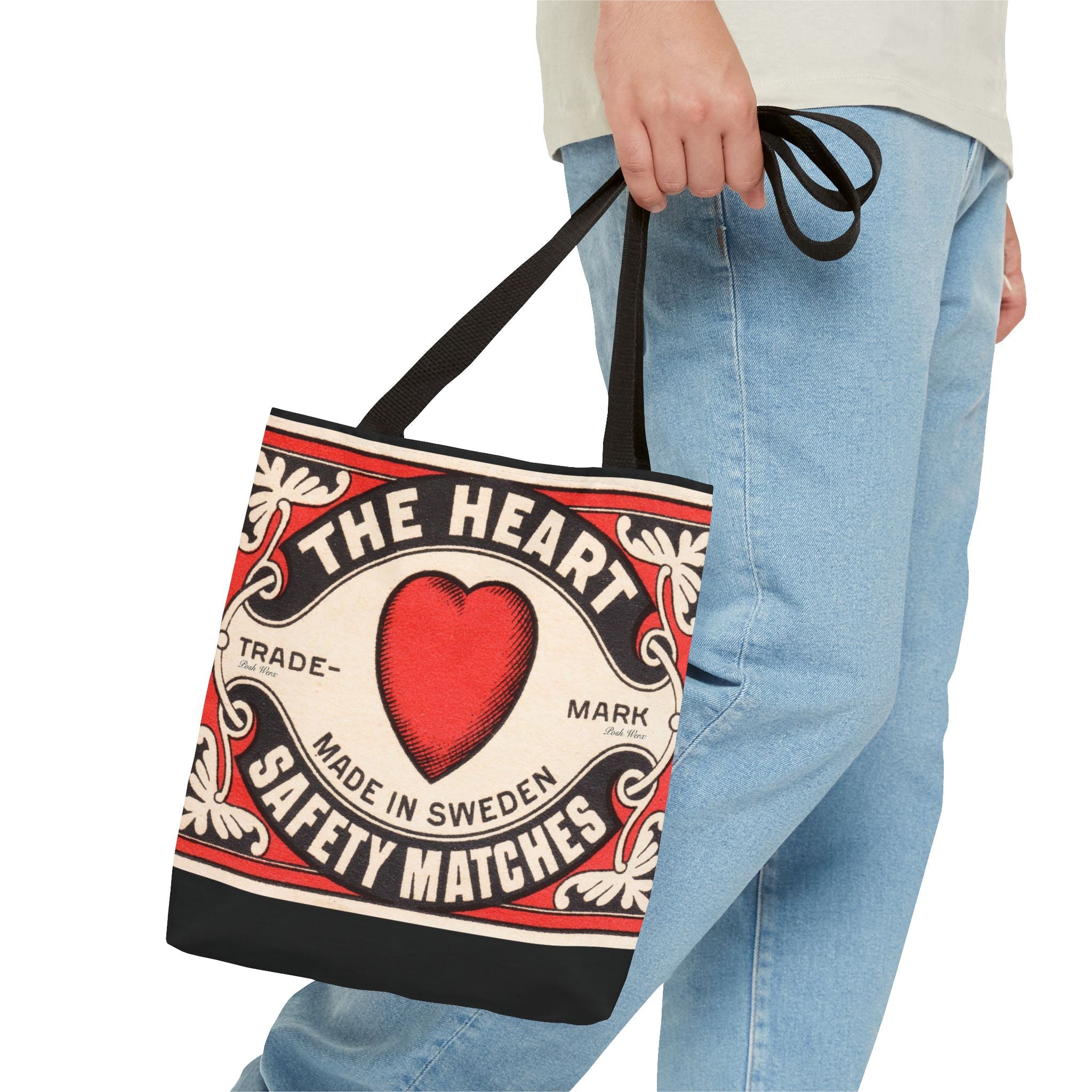 The Heart Safety Match Tote Bag (3 sizes, multiple handle colors)