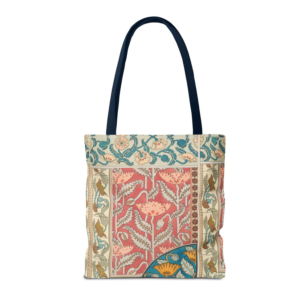 Deco Poppies Tote Bag (3 sizes, 5 handle colors to choose from)