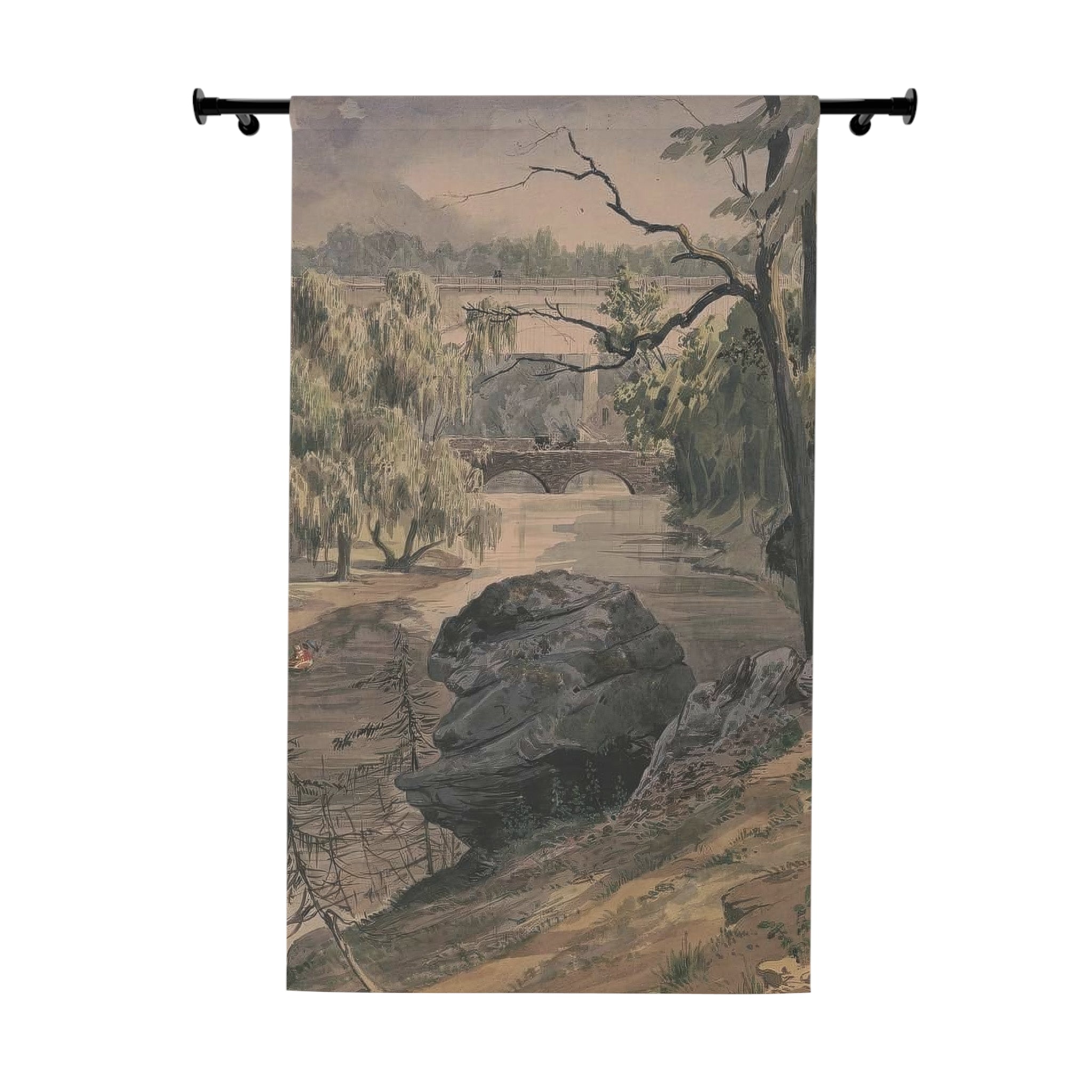 Bridges and Stone Window Curtains (1 Piece)