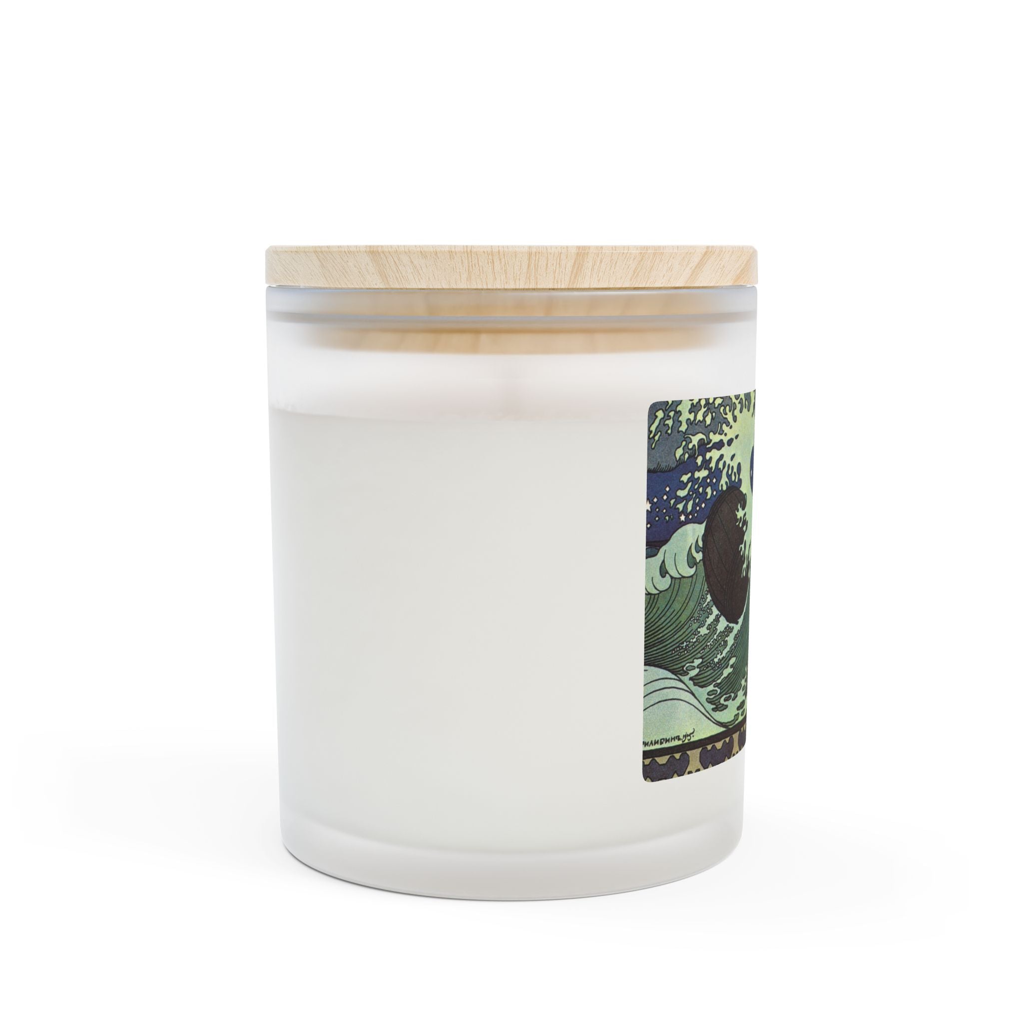 Japanese Celestial Wave with Turtle Frosted Glass Candle, Home Decor (9 scents)