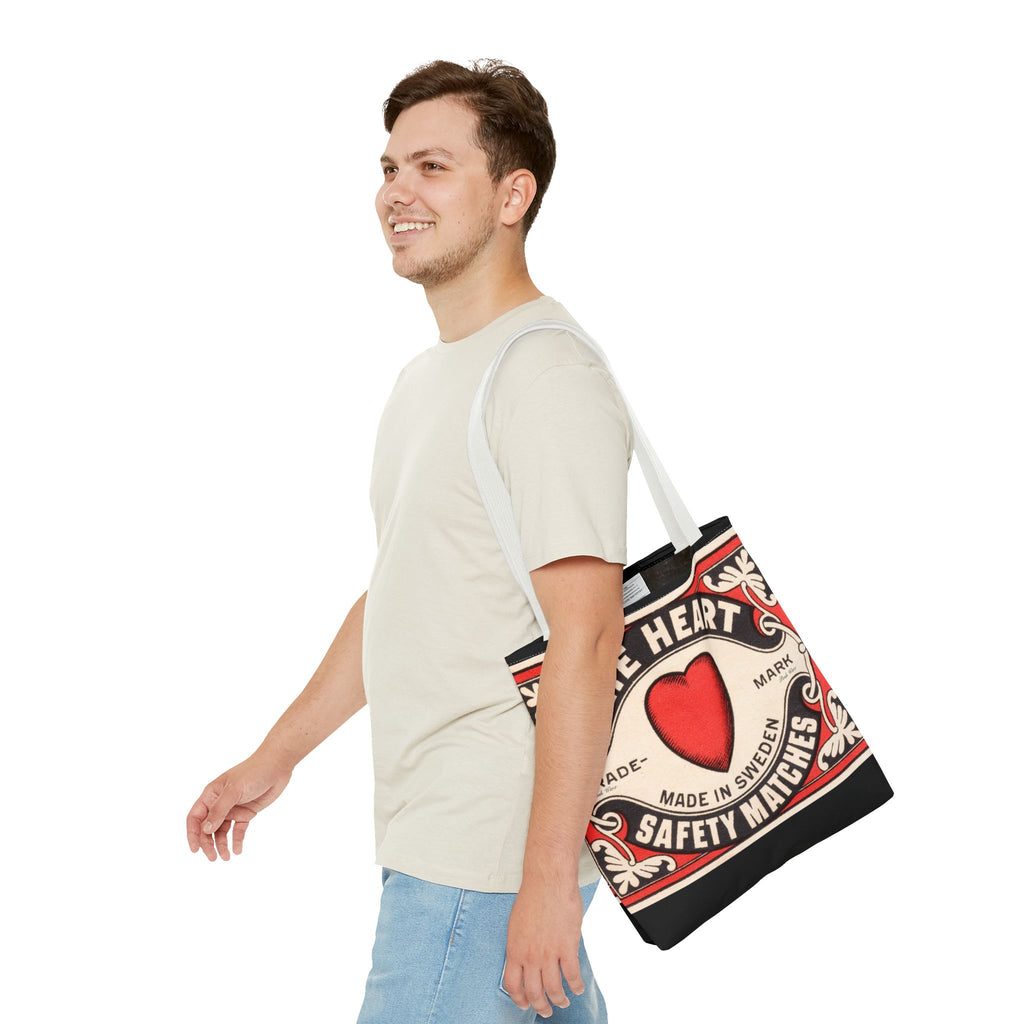 The Heart Safety Match Tote Bag (3 sizes, multiple handle colors)