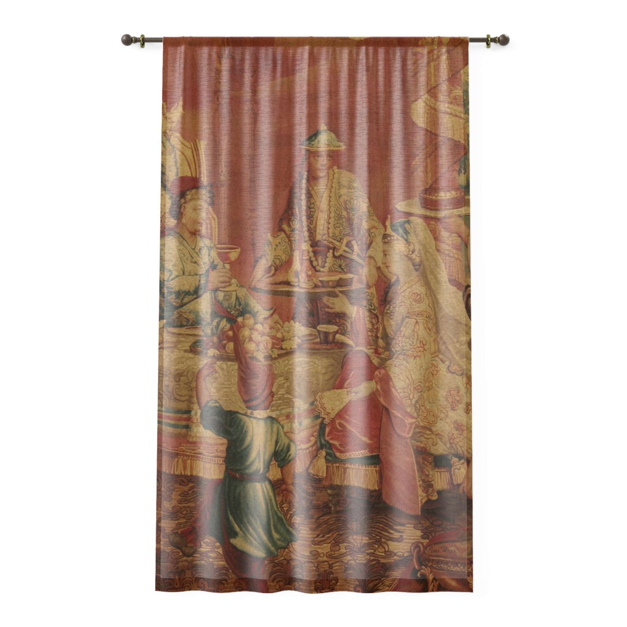 French Tapestry #2 Window Curtain (Somewhat Transparent)