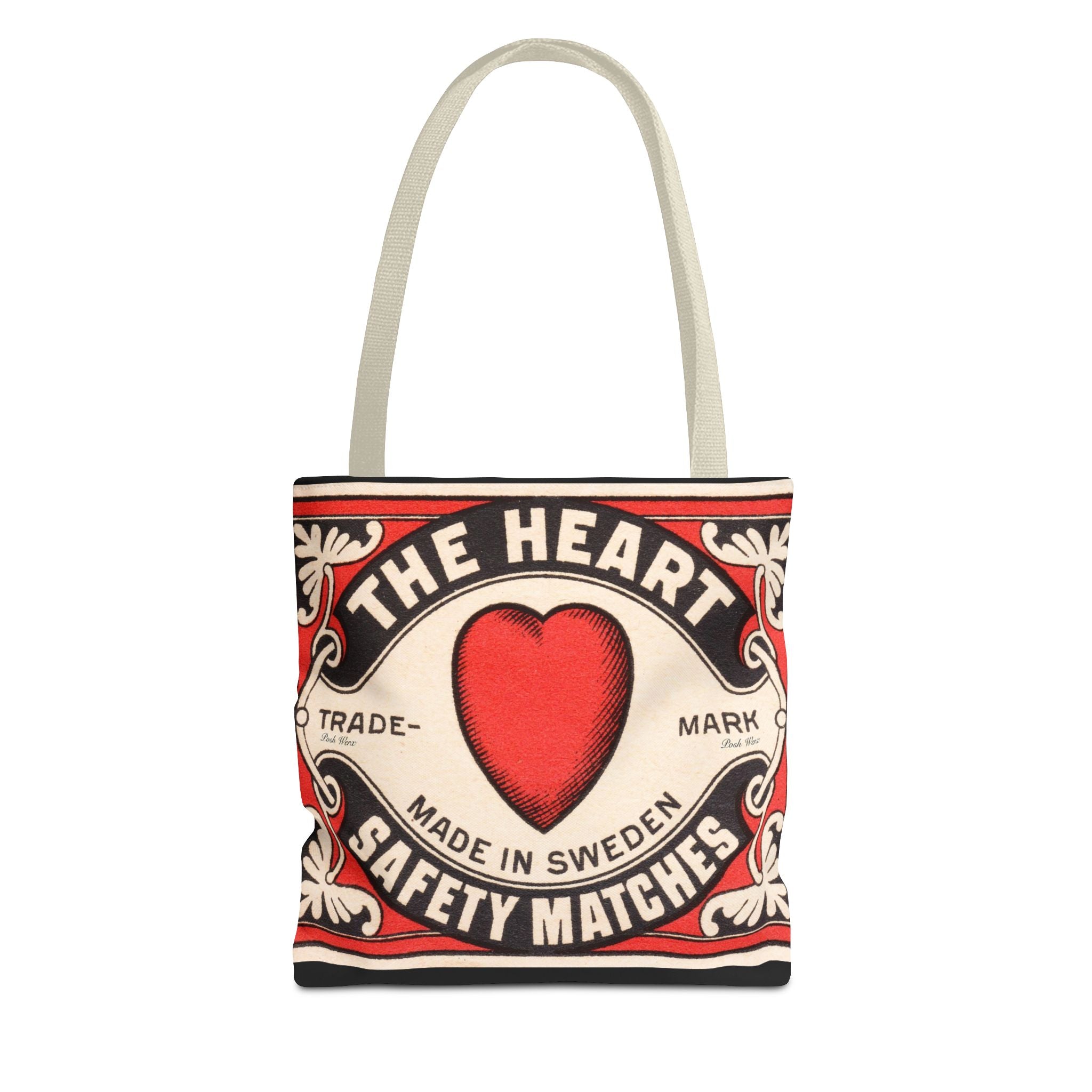 The Heart Safety Match Tote Bag (3 sizes, multiple handle colors)