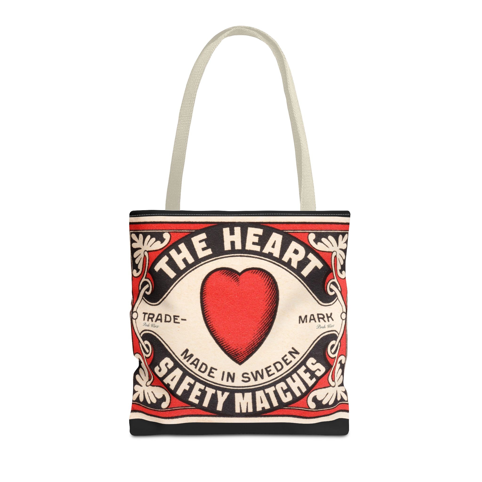 The Heart Safety Match Tote Bag (3 sizes, multiple handle colors)