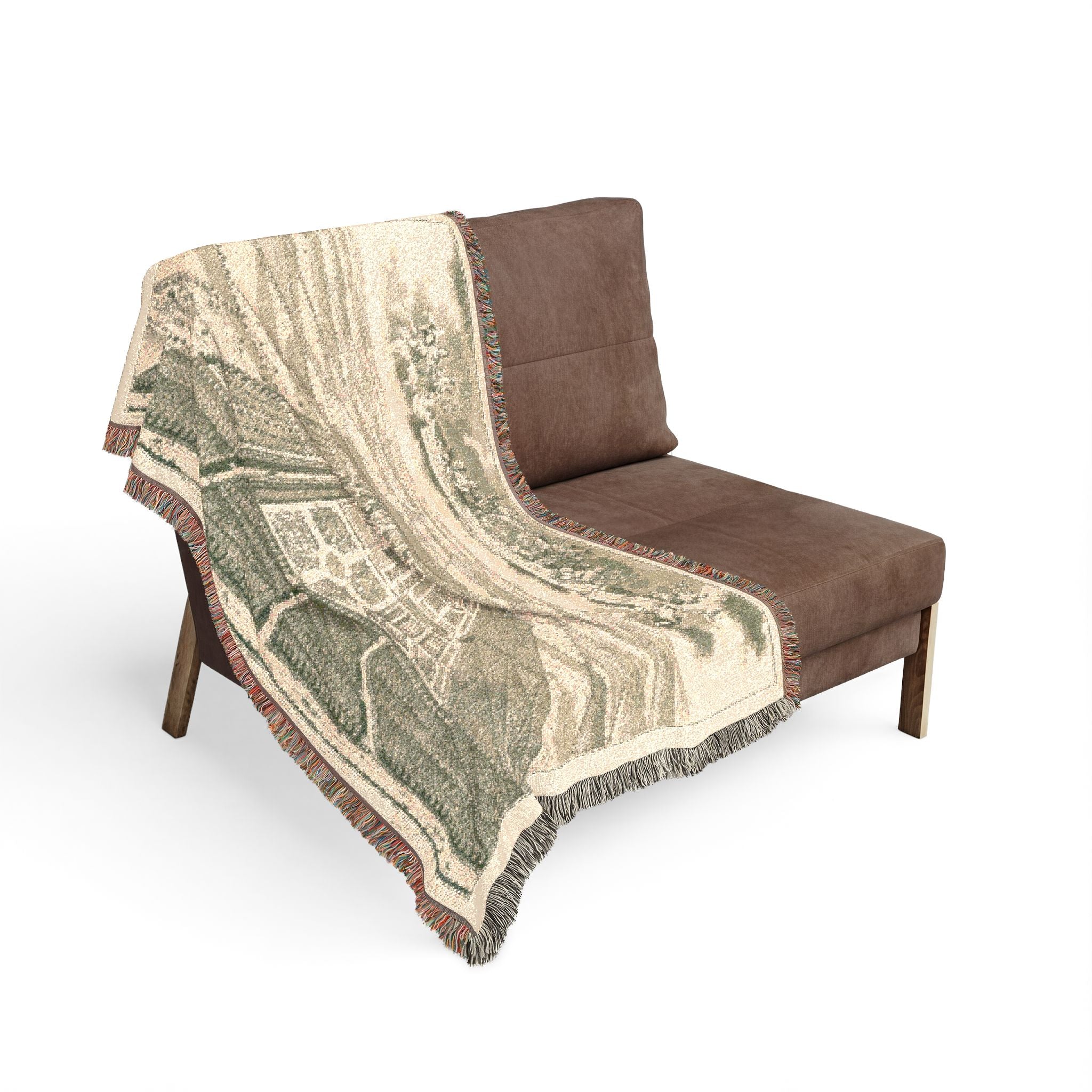 Estate Antique Aerial View: Woven Blanket Throw / Wall Art Hanging