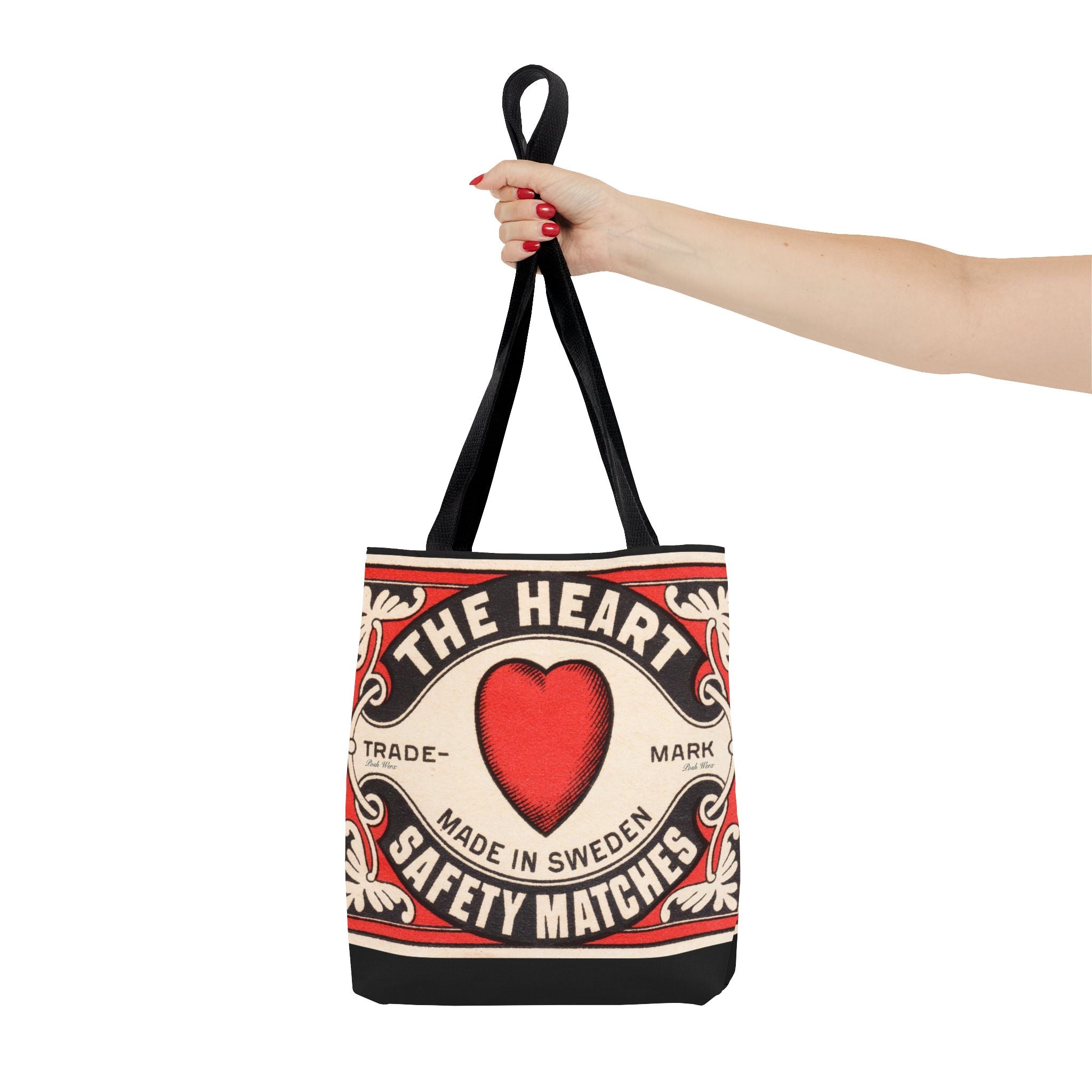 The Heart Safety Match Tote Bag (3 sizes, multiple handle colors)