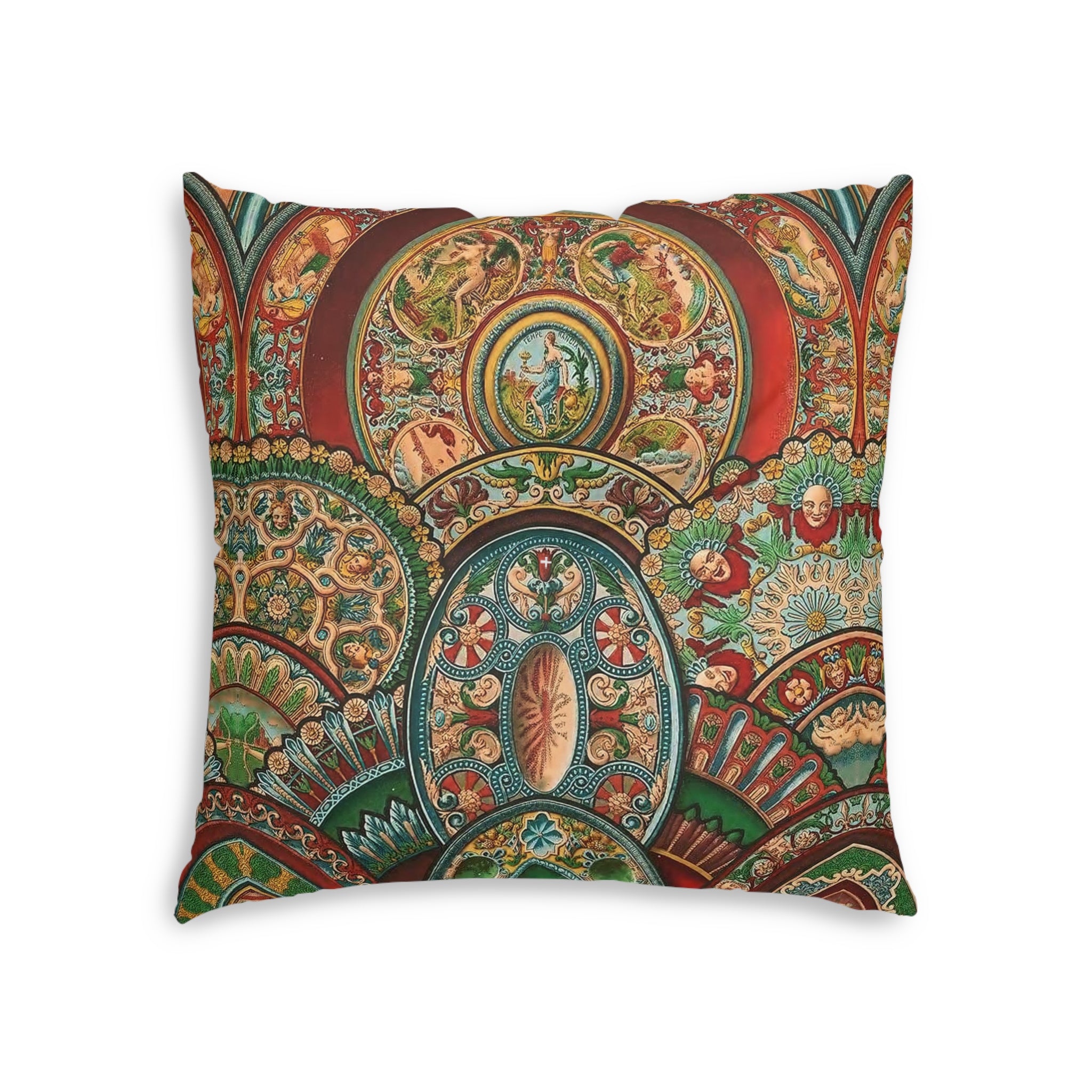 Renaissance Circles and Arches Tufted Floor Pillow, Square (2 sizes)