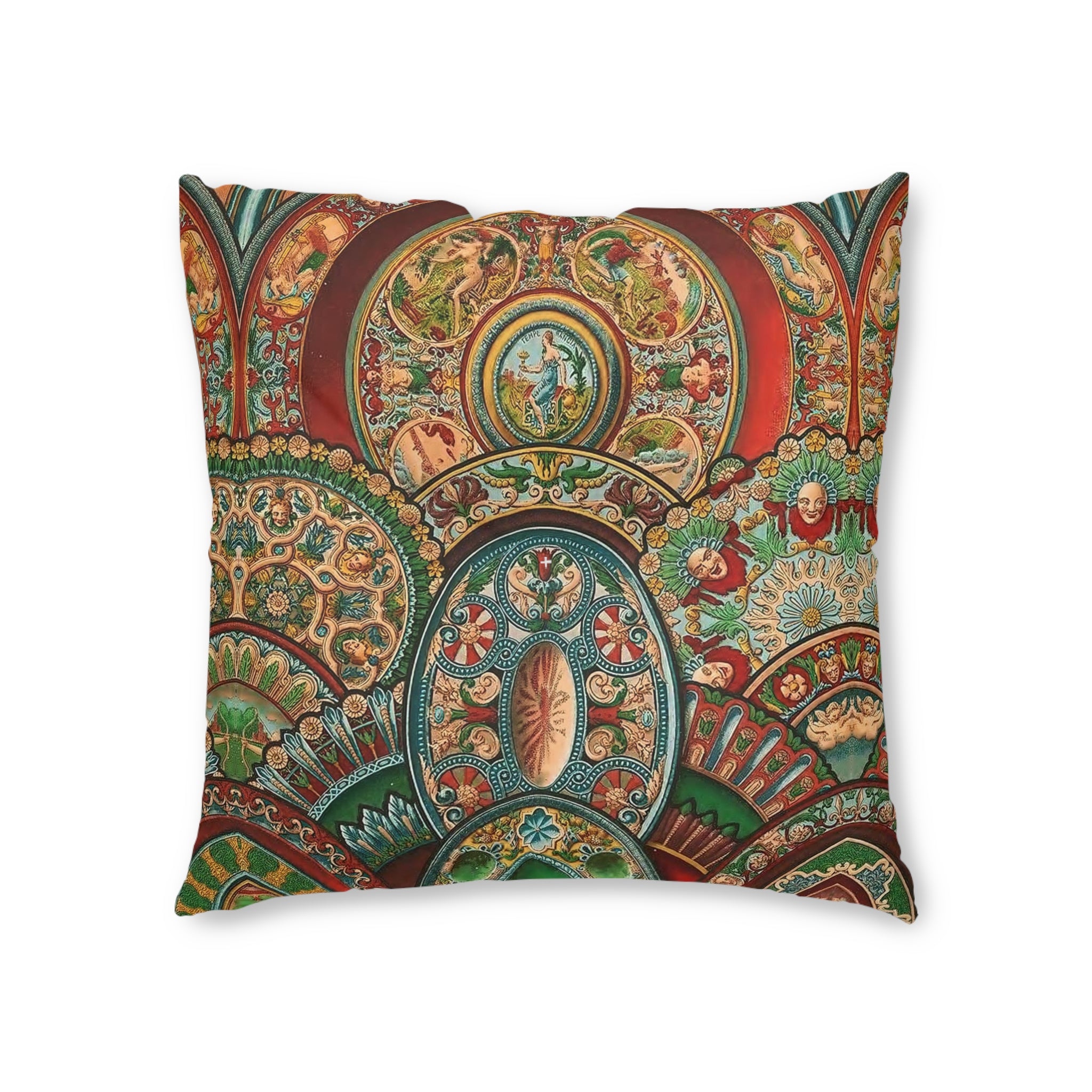 Renaissance Circles and Arches Tufted Floor Pillow, Square (2 sizes)