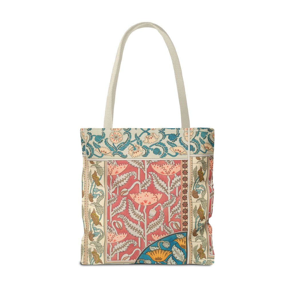 Deco Poppies Tote Bag (3 sizes, 5 handle colors to choose from)