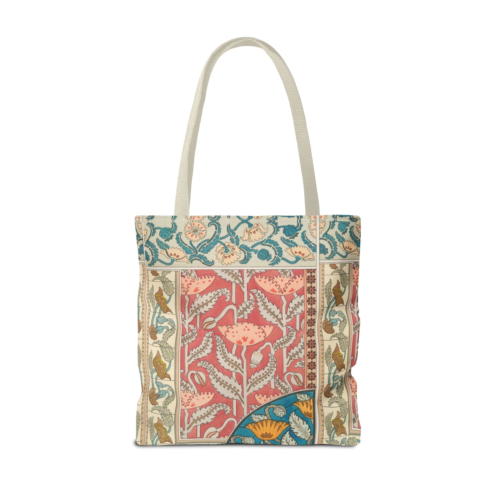 Deco Poppies Tote Bag (3 sizes, 5 handle colors to choose from)