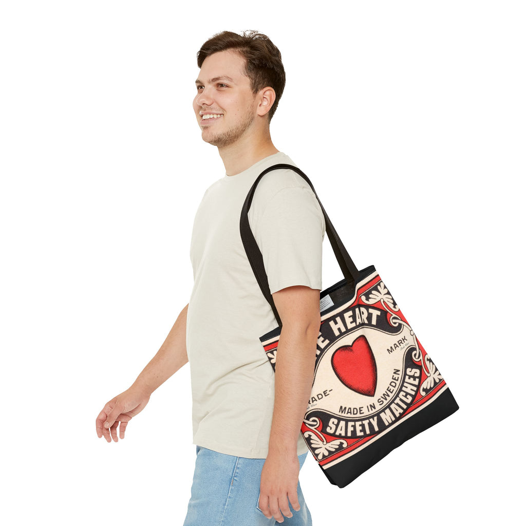The Heart Safety Match Tote Bag (3 sizes, multiple handle colors)