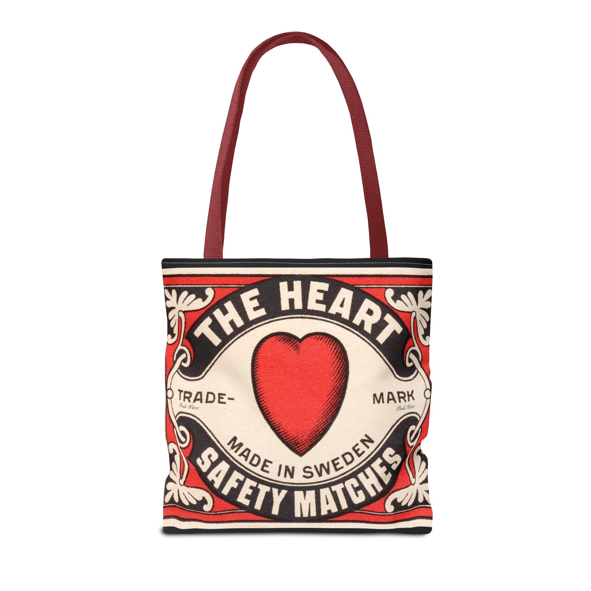 The Heart Safety Match Tote Bag (3 sizes, multiple handle colors)