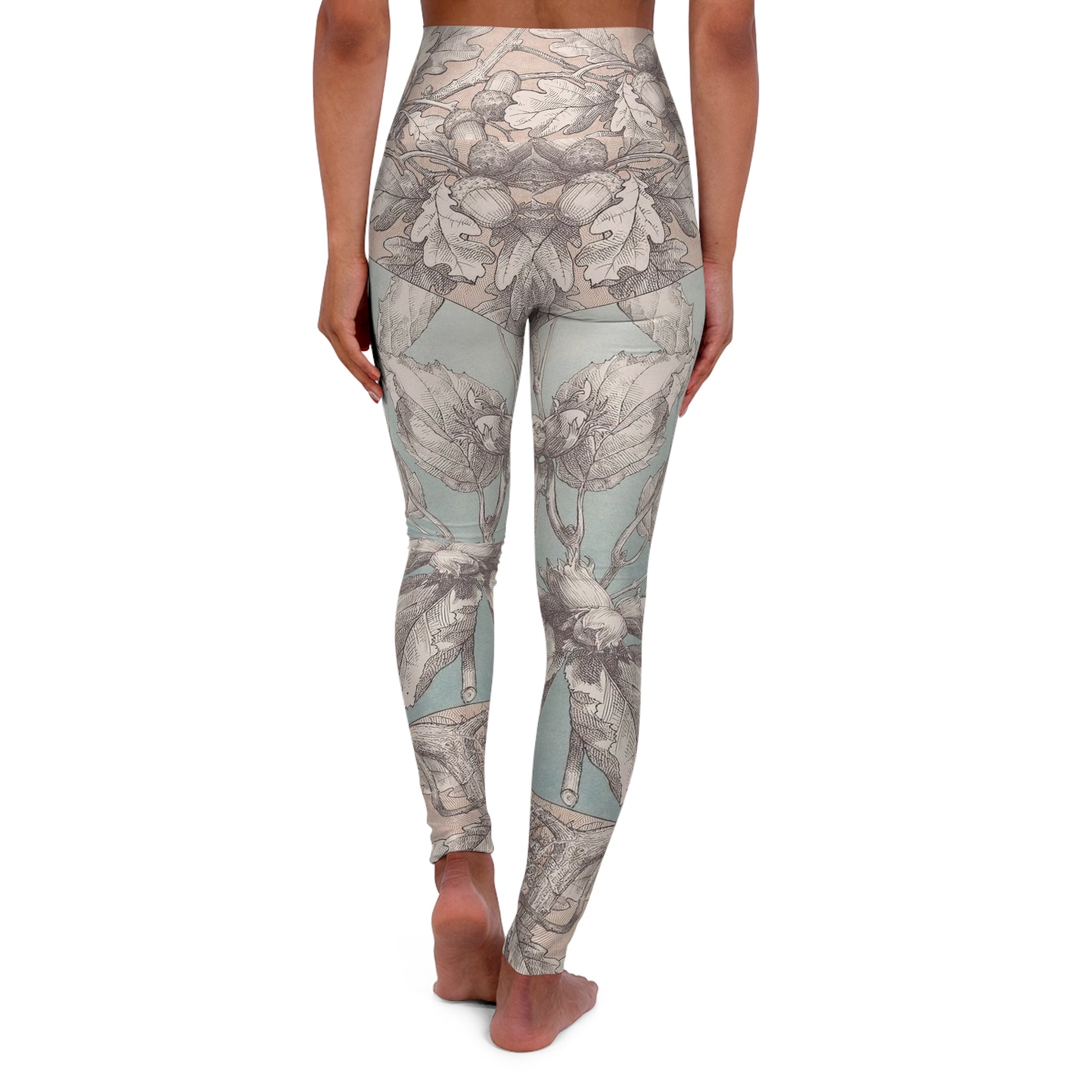 Acorns and Squirrel Artistic High Waisted Yoga Leggings / Bottoms (6 sizes)