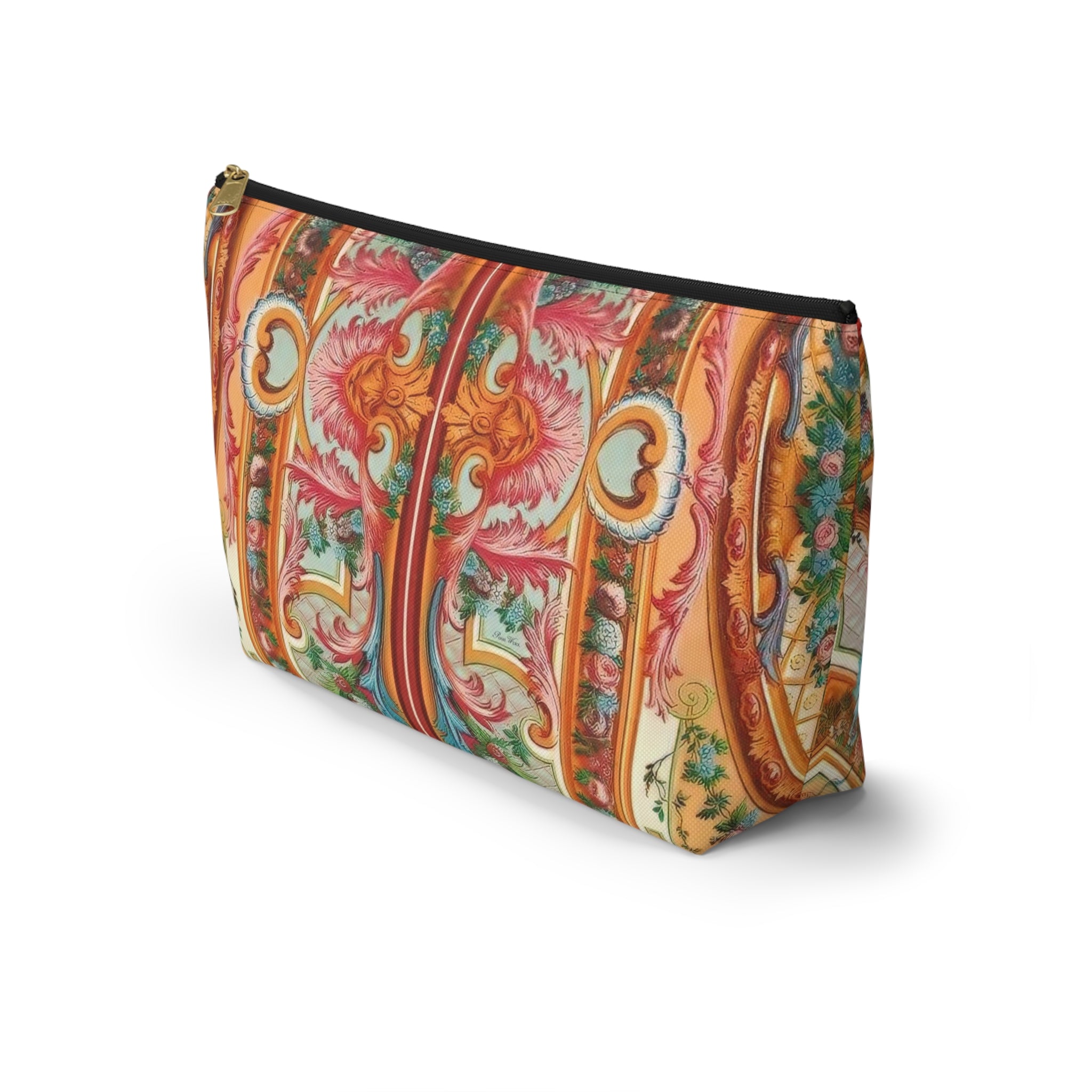 Fancy Flourish Accessory Pouch w T-bottom, 2 designs in one (2 sizes)
