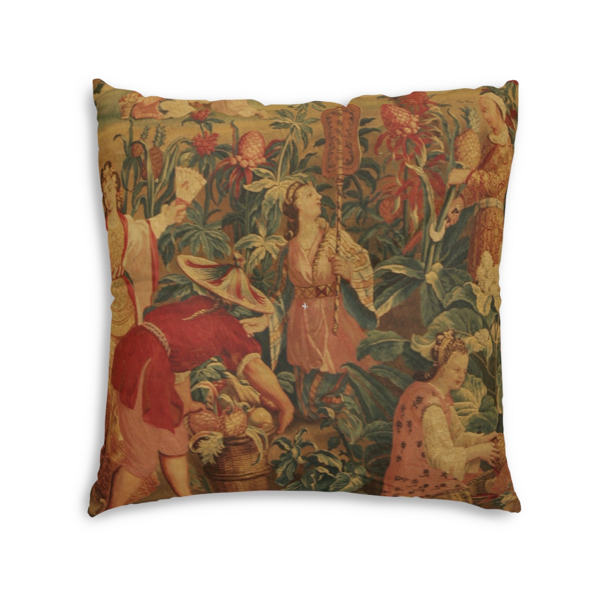 French Tapestry Tufted Floor Pillow, Square (2 sizes)