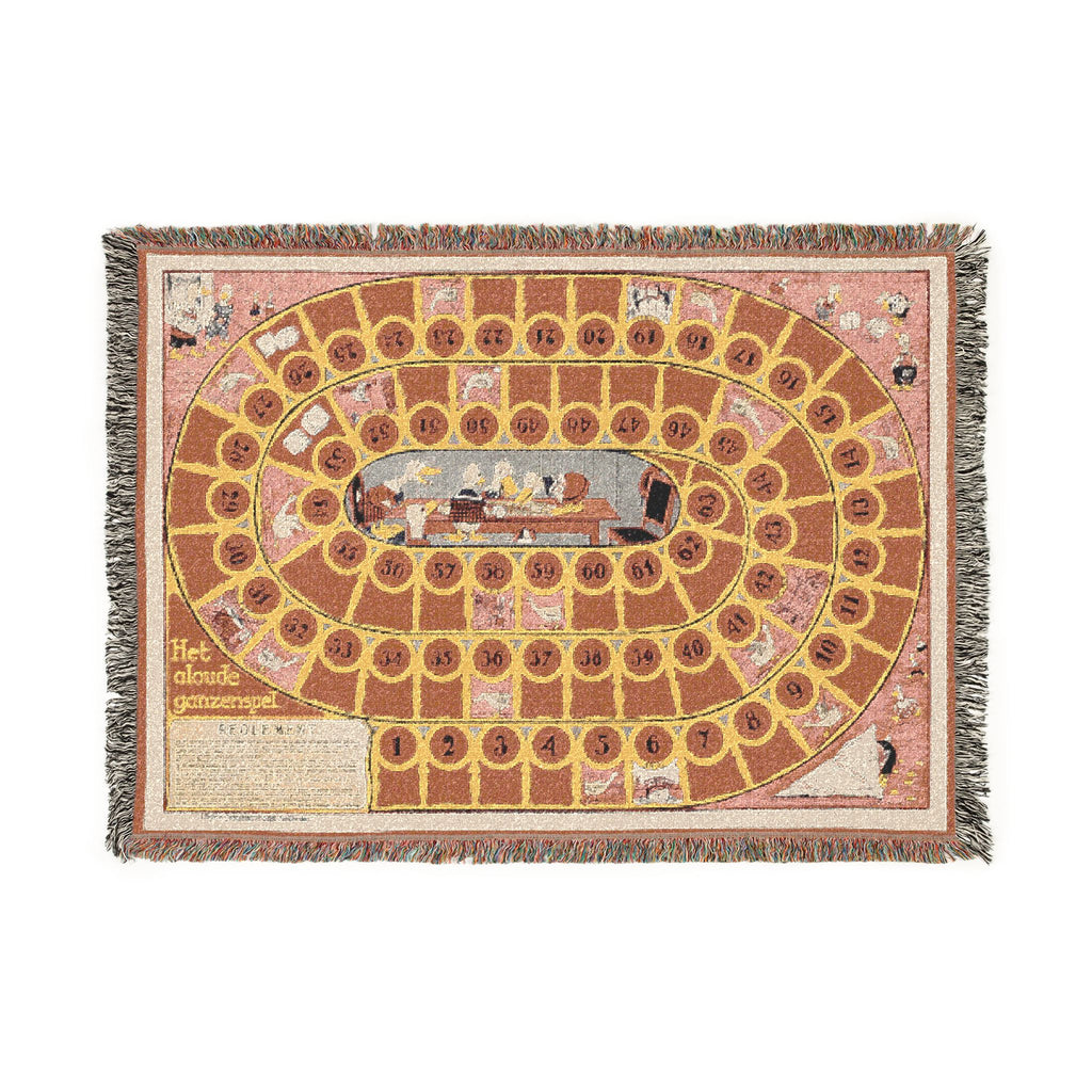 Old Game of The Goose Dutch Board Game Woven Blanket / Throw / Wall Hanging /3 sizes