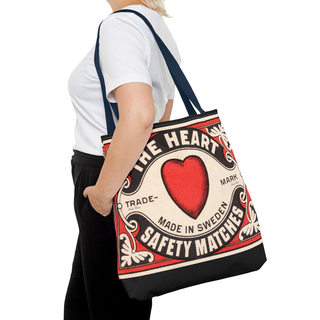 The Heart Safety Match Tote Bag (3 sizes, multiple handle colors)