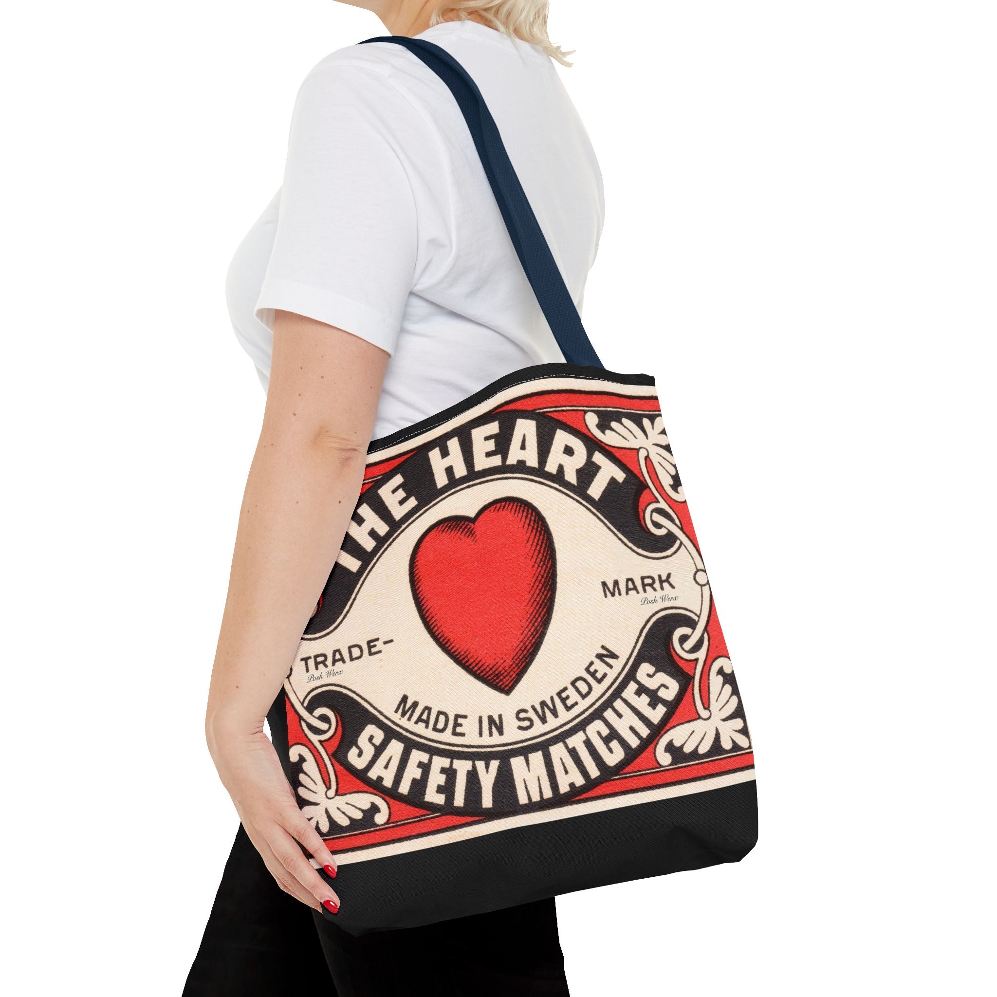 The Heart Safety Match Tote Bag (3 sizes, multiple handle colors)