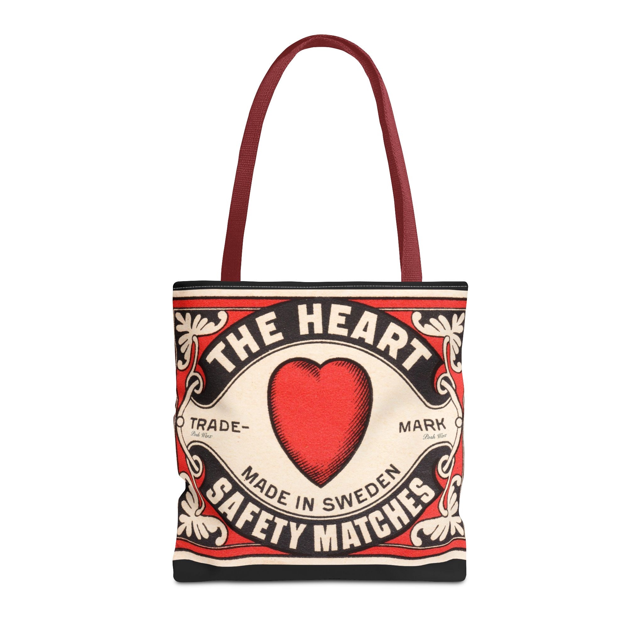 The Heart Safety Match Tote Bag (3 sizes, multiple handle colors)