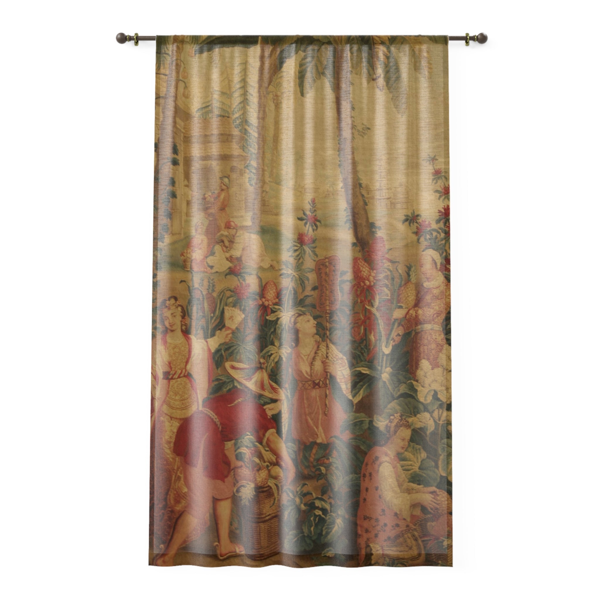 French Tapestry Window Curtain (Somewhat Transparent)